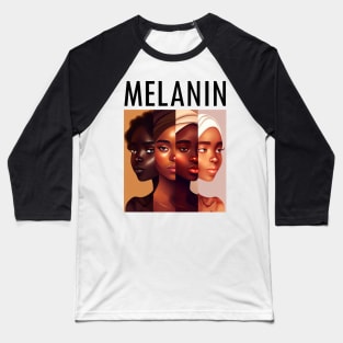 Shades Of Melanin Women Afrocentric Black Pride Baseball T-Shirt